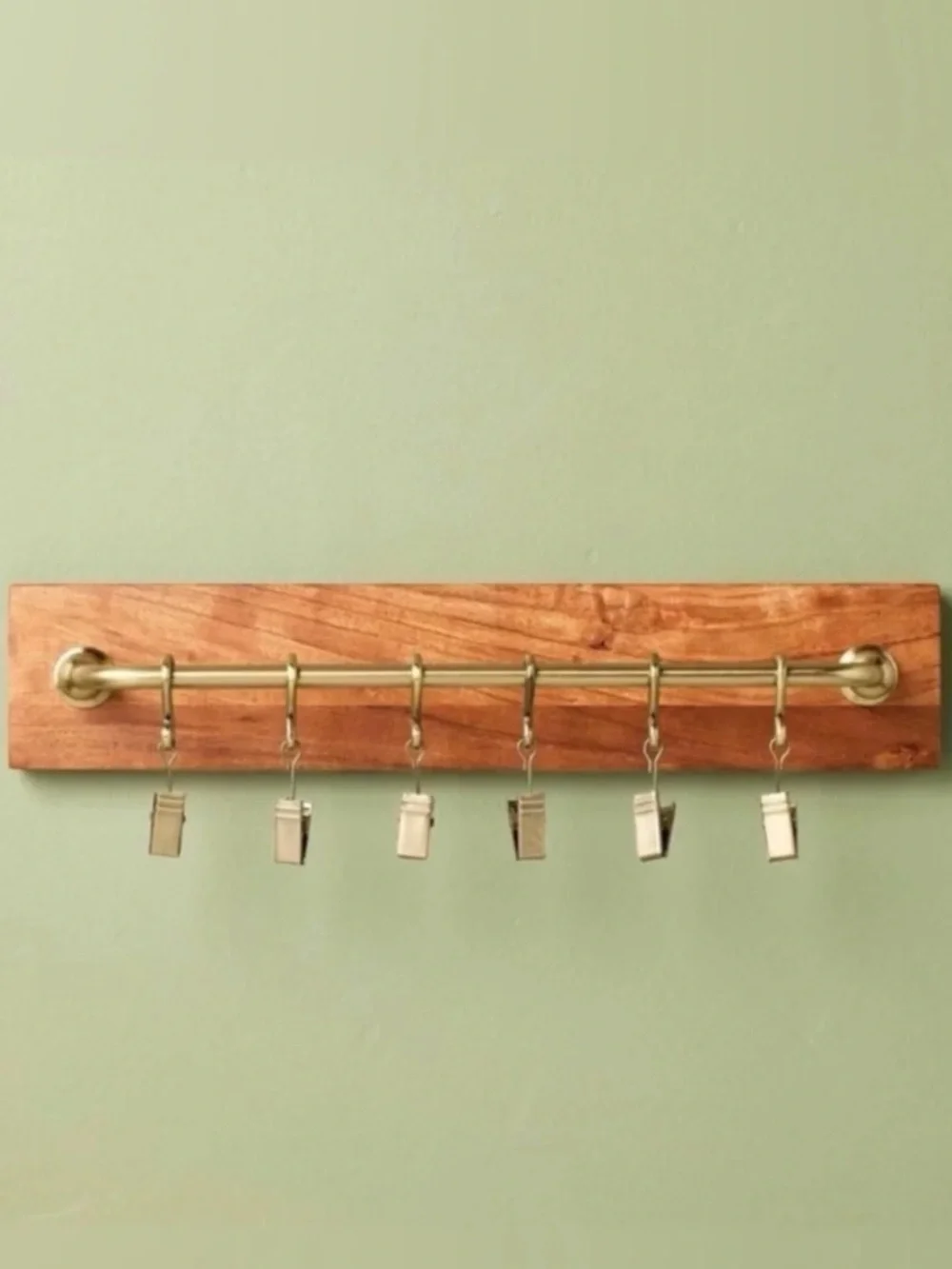 Hearth & Hand Brass Clip Rail on Wood